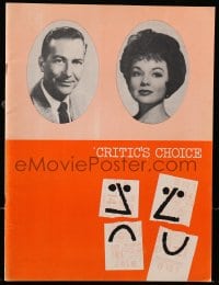 2m008 CRITIC'S CHOICE group of 2 stage play programs 1962 one with great Saul Bass cover art!