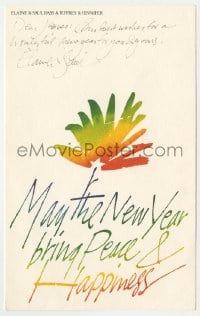 2m021 SAUL BASS signed 6x10 greeting card 1983 from Saul & wife to French designer Jacques Richez!