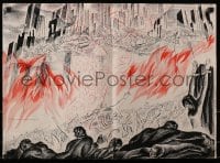 2m082 DANTE'S INFERNO pressbook 1935 different art of souls writhing in Hell, very rare!