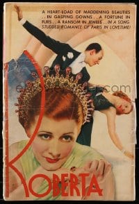 2m083 ROBERTA pressbook 1935 Irene Dunne, Fred Astaire & Ginger Rogers, die-cut cover, ultra rare!