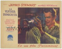 2m169 REAR WINDOW Spanish LC 1954 best different c/u of Jimmy Stewart w/ Burr in lens, ultra rare!