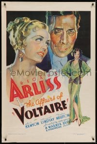 2m096 VOLTAIRE 1sh 1933 art of George Arliss, sexy Doris Kenyon & Margaret Lindsay, ultra rare!
