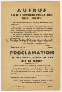 2m198 PROCLAMATION TO THE POPULATION OF THE ISLE OF JERSEY 8x12 English WWII war poster 1944 D-Day!