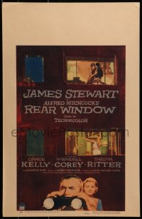 2m134 REAR WINDOW WC 1954 Alfred Hitchcock, voyeur Jimmy Stewart w/ binoculars & sexy Grace Kelly!