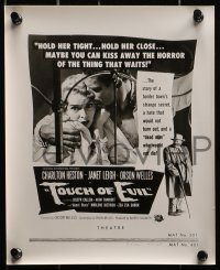 2m161 TOUCH OF EVIL group of 5 8x10 stills 1958 ad images of Welles, Heston & Leigh w/cool taglines!