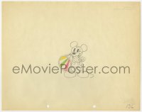 2m186 MICKEY MOUSE matted animation drawing 1929 he's holding a megaphone that is partially colored!