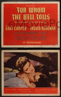 2m233 FOR WHOM THE BELL TOLLS 8 LCs 1943 Gary Cooper, Ingrid Bergman, Hemingway, rare complete set!