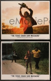 2m236 TEXAS CHAINSAW MASSACRE 8 LCs 1974 includes the iconic image of Leatherface holding chainsaw!