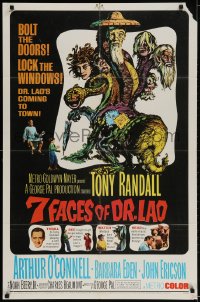 2p001 7 FACES OF DR. LAO 1sh 1964 great art of Tony Randall's personalities by Joseph Smith!