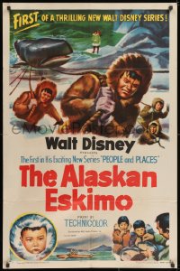 2p026 ALASKAN ESKIMO style A 1sh 1953 Walt Disney, art of arctic natives, People & Places series!