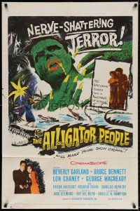 2p035 ALLIGATOR PEOPLE 1sh 1959 Beverly Garland, Lon Chaney, they'll make your skin crawl!