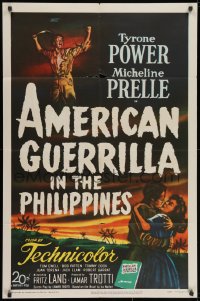 2p039 AMERICAN GUERRILLA IN THE PHILIPPINES 1sh 1950 Tyrone Power, Fritz Lang, WWII!