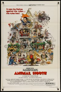 2p043 ANIMAL HOUSE style B 1sh 1978 John Belushi, John Landis classic, art by Rick Meyerowitz!
