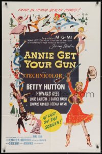 2p045 ANNIE GET YOUR GUN 1sh R1962 Betty Hutton as the greatest sharpshooter, Howard Keel
