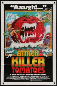 2p057 ATTACK OF THE KILLER TOMATOES 1sh 1979 wacky monster artwork by David Weisman!