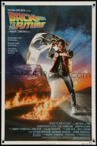 2p063 BACK TO THE FUTURE NSS style 1sh 1985 art of Michael J. Fox & Delorean by Drew Struzan!