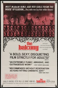 2p064 BALCONY 1sh 1963 Jean Genet's erotic world where men's strange desires are fulfilled!