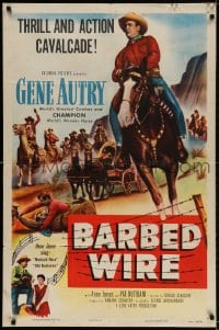 2p066 BARBED-WIRE 1sh 1952 barbed wire & bullets can't stop Gene Autry & Champion!