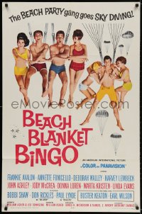 2p073 BEACH BLANKET BINGO 1sh 1965 Frankie & Annette, different, Win Your Own Beach Bunny!