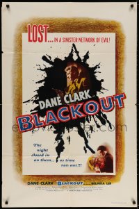 2p100 BLACKOUT 1sh 1954 Dane Clark & Belinda Lee trapped in a night without end!
