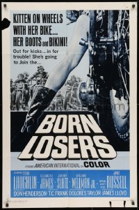 2p116 BORN LOSERS 1sh 1967 Tom Laughlin directs and stars as Billy Jack, sexy motorcycle art!