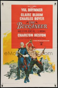 2p129 BUCCANEER 1sh 1958 Yul Brynner, Charlton Heston, directed by Anthony Quinn!