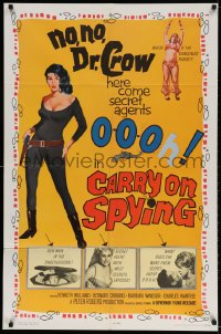2p153 CARRY ON SPYING 1sh 1964 sexy English spy spoof, the most secrets exposed!