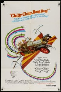 2p164 CHITTY CHITTY BANG BANG style A 1sh 1969 Dick Van Dyke, Sally Ann Howes, art of flying car!