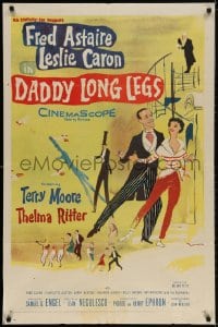 2p191 DADDY LONG LEGS 1sh 1955 wonderful art of Fred Astaire dancing with Leslie Caron!