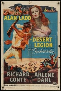 2p217 DESERT LEGION 1sh 1953 art of Alan Ladd in the French Foreign Legion & sexy Arlene Dahl!