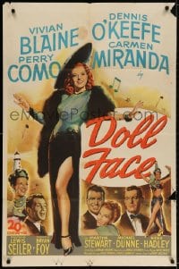 2p229 DOLL FACE 1sh 1945 sexy full-length Vivian Blaine & Carmen Miranda, Perry Como, O'Keefe