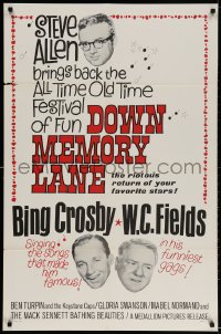 2p231 DOWN MEMORY LANE 1sh R1964 Bing Crosby, W.C. Fields, Gloria Swanson, Mabel Normand
