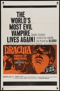 2p233 DRACULA PRINCE OF DARKNESS 1sh 1966 great image of vampire Christopher Lee!