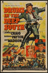 2p238 DRUMS IN THE DEEP SOUTH style A 1sh 1951 James Craig & Barbara Payton in the Civil War!