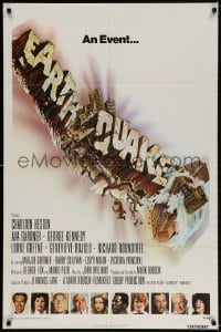 2p245 EARTHQUAKE int'l 1sh 1974 Charlton Heston, Ava Gardner, in startling new Sensurround!