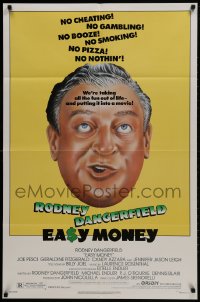 2p246 EASY MONEY 1sh 1983 wacky headshot artwork of screwball Rodney Dangerfield!