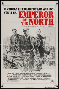 2p251 EMPEROR OF THE NORTH POLE style B 1sh 1973 Lee Marvin, Borgnine, Tom William Chantrell art!