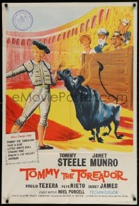 2p904 TOMMY THE TOREADOR English 1sh 1959 different art of Tommy Steele, Janet Munro, bullfighting!