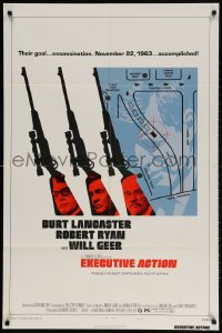2p265 EXECUTIVE ACTION style B 1sh 1973 Burt Lancaster, Robert Ryan, JFK assassination!