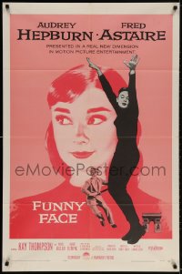 2p328 FUNNY FACE 1sh 1957 art of Audrey Hepburn close up & full-length + Fred Astaire!