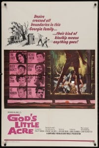 2p346 GOD'S LITTLE ACRE 1sh R1967 Aldo Ray & sexy Tina Louise, anything goes in this Georgia family!