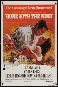 2p354 GONE WITH THE WIND 1sh R1980 Clark Gable, Vivien Leigh, Terpning artwork, all-time classic!