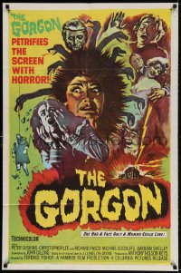 2p357 GORGON 1sh 1965 she had a face only a mummy could love, petrifies the screen w/ horror!