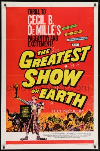 2p362 GREATEST SHOW ON EARTH 1sh R1967 Cecil B. DeMille circus classic, Charlton Heston, Stewart!