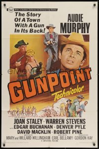 2p366 GUNPOINT 1sh 1966 Audie Murphy in the story of a town with a gun in its back!