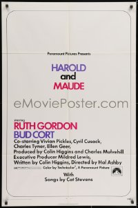 2p384 HAROLD & MAUDE 1sh 1971 Ruth Gordon, Bud Cort is equipped to deal w/life!