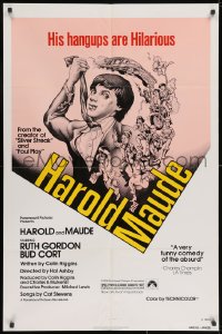 2p385 HAROLD & MAUDE 1sh R1979 Hal Ashby classic, Ruth Gordon, Bud Cort's hang-ups are hilarious!