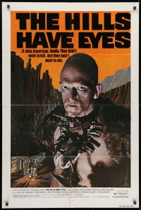 2p414 HILLS HAVE EYES 1sh 1978 Wes Craven, classic creepy image of sub-human Michael Berryman!