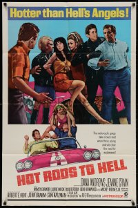 2p432 HOT RODS TO HELL 1sh 1967 Dana Andrews, Jeanne Crain, Hotter than Hell's Angels!
