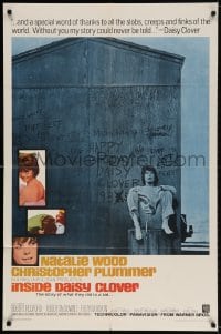 2p463 INSIDE DAISY CLOVER 1sh 1966 great image of bad girl Natalie Wood, Christopher Plummer!